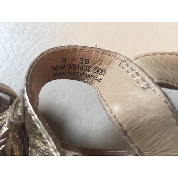 Glimmering Gold Born Strappy Wedge Sandals - Picture 4 of 4